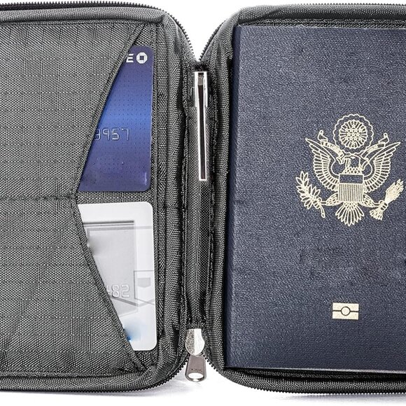 Passport Holder & Travel Wallet with RFID Blocking - Premium Document Organizer